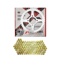 KIT DE TRACCION (ARRASTRE) 42T/13T-520H-118L CADENA DORADA ZX200L MODELO DE BUFA XENKAI