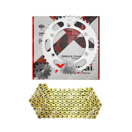 Kit de tracción XENKAI de 45T/13T con cadena dorada ZX150L, resistente y duradero para maquinaria pesada.