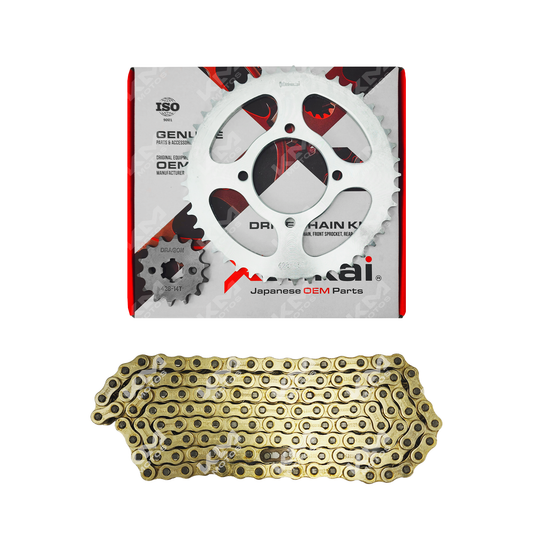 Kit de tracción XENKAI para YBR125, cadena dorada de 45T/14T-428H-136L, resistente y de alta calidad.