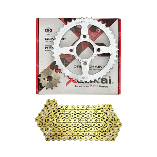 Kit de tracción XENKAI con cadena dorada para excavadoras 42T/13T, compatible con FT150, XM200Z, GYA y ZX200L
