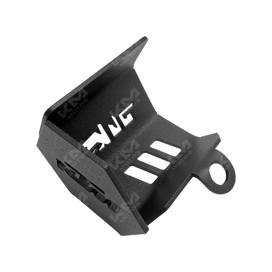 Protector de depósito de líquido trasero para Yamaha Duke 250 3ª generación, compatible con KM Motos, protección resistente y duradera.