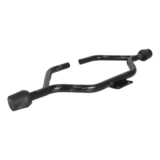 Defensa universal para motos KM Motos GN, FT125, DT125, YBR125 y FT150, color negro con soporte resistente.