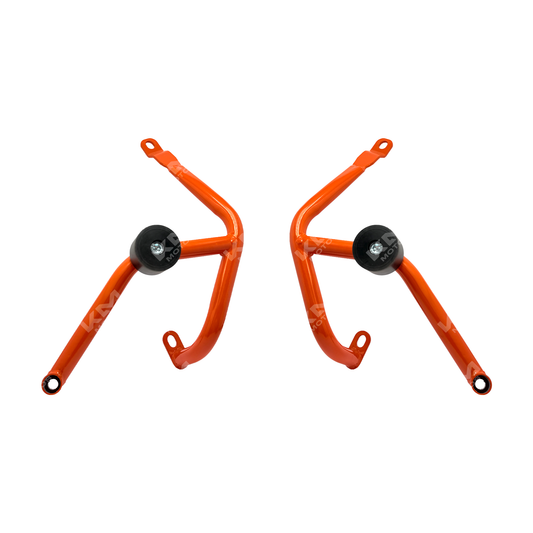Protección de motor KTM 200/390 MD2 de KM Motos, defensa resistente en color negro para motocicletas KTM.
