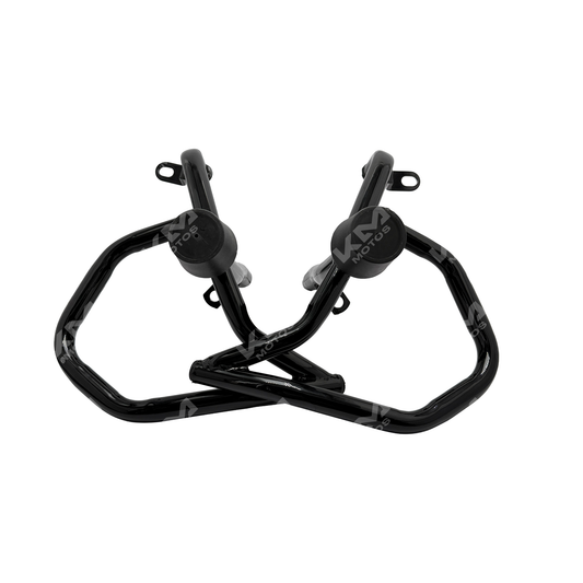 Protección de defensa motoryamaha FZ 25 de KM Motos, muestra la pieza negra de protección para moto Yamaha FZ 25