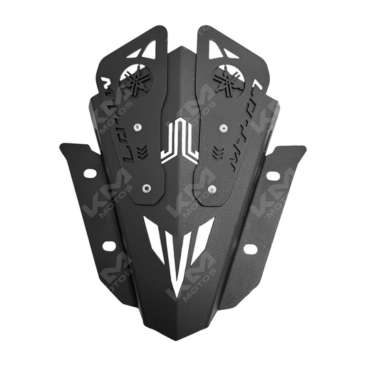 Visera de metal para Yamaha MT 07, pieza de repuesto de alta calidad, en color plateado, diseñada para motos KM Motos.