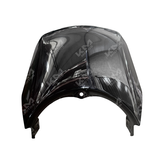 Visera para Yamaha YBR125 de KM Motos, protección contra el sol y el viento, en color transparente y diseño aerodinámico.