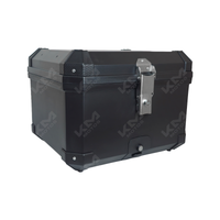 MALETERO CAJA CUADRADA DE 57L + FORRO + RESPALDO (TODO NEGRO)