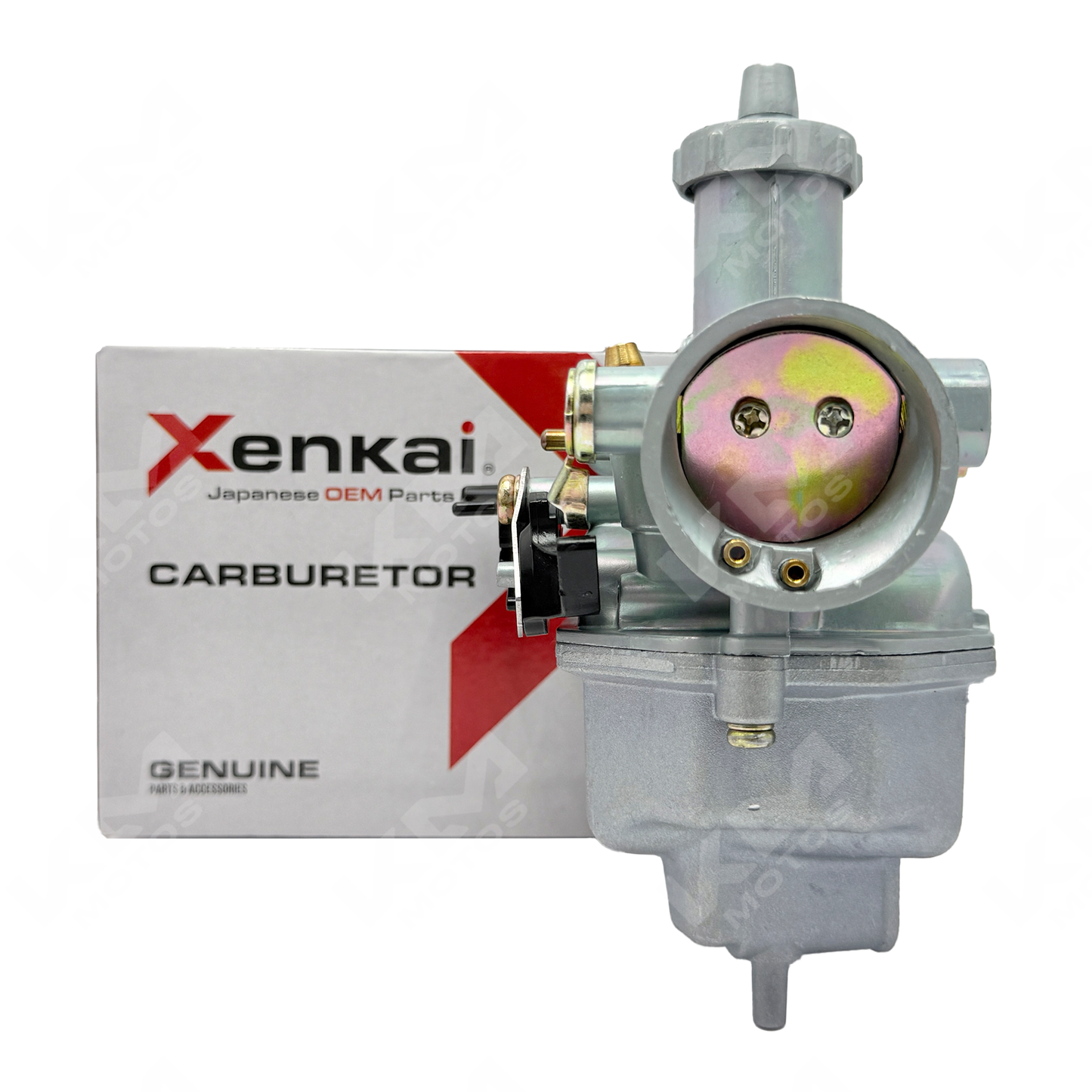 Carburador XENKAI CG200/PZ30 para motos, mostrando componentes y estructura en imagen clara y detallada