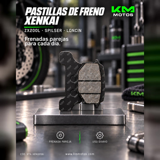 PASTILLAS DE FRENO ZX200L/SPILSER/LONCIN XENKAI — XTK-XEN0056 | KM Motos