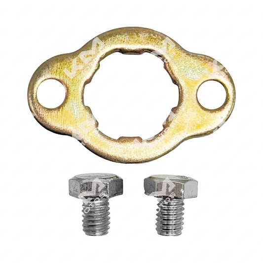 Engranaje de cadena estándar para motos Honda HJ125 XENKAI, parte de los seguros de sprocket KM Motos, en color metálico.