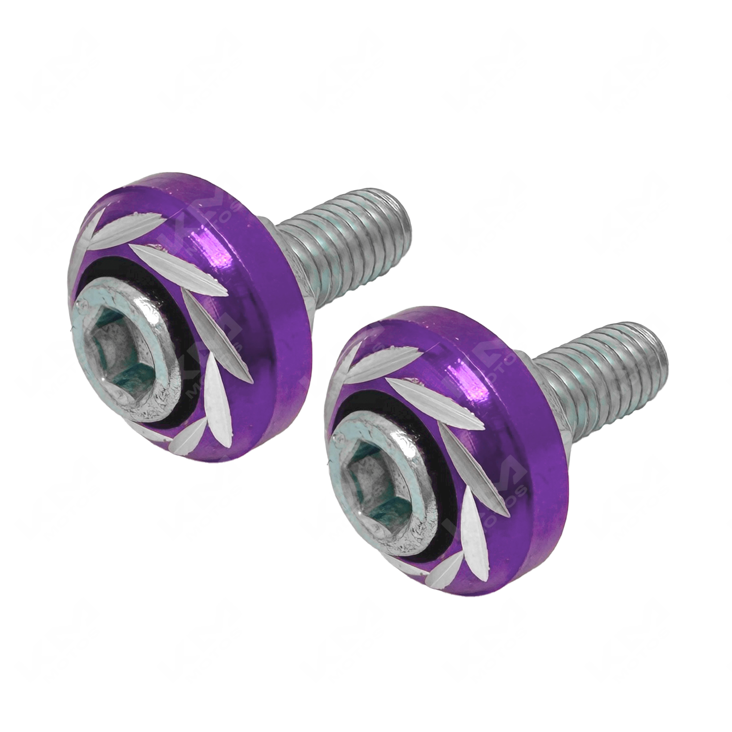 TORNILLOS DECORATIVOS P/PLACA PAR MORADO XENKAI