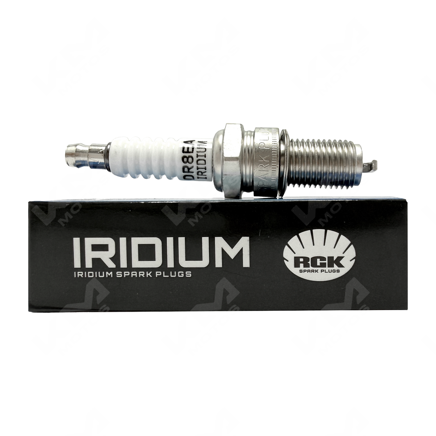 Bujía de motor RGK DR8EA Iridio de KM Motos, con electrodos de alta precisión y diseño resistente para rendimiento confiable