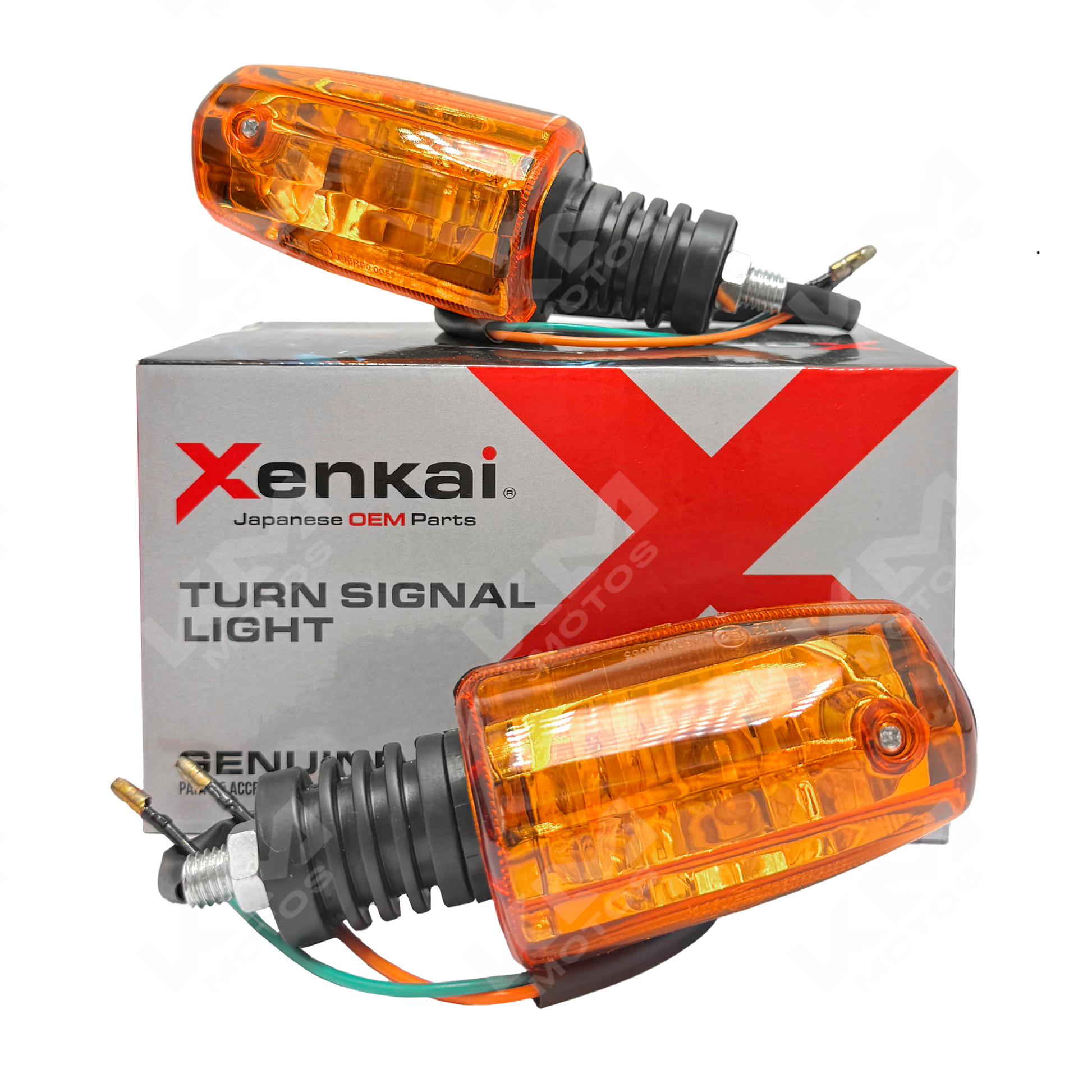 Vías amarillas XENKAI HJ125-7 para motocicleta, piezas de repuesto, en imagen sobre fondo neutro