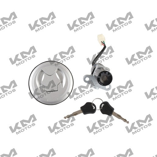 Kit de cerraduras originales Italika DM250 y DM150, llavines y sistema eléctrico para motos Italika.