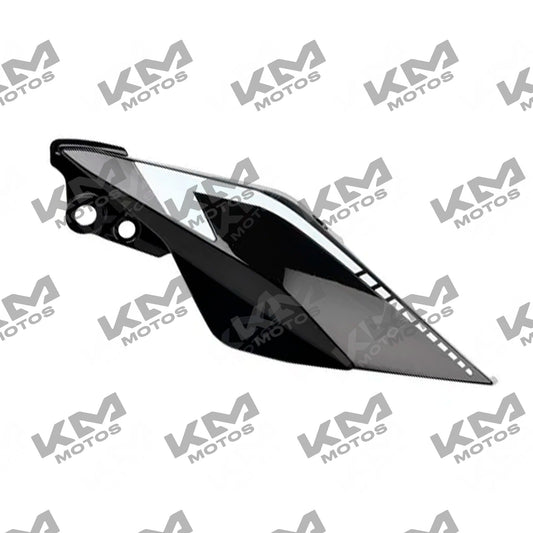 Cubierta trasera izquierda negra perla para motocicleta Italika 250Z, plástico universal en acabado negro perla