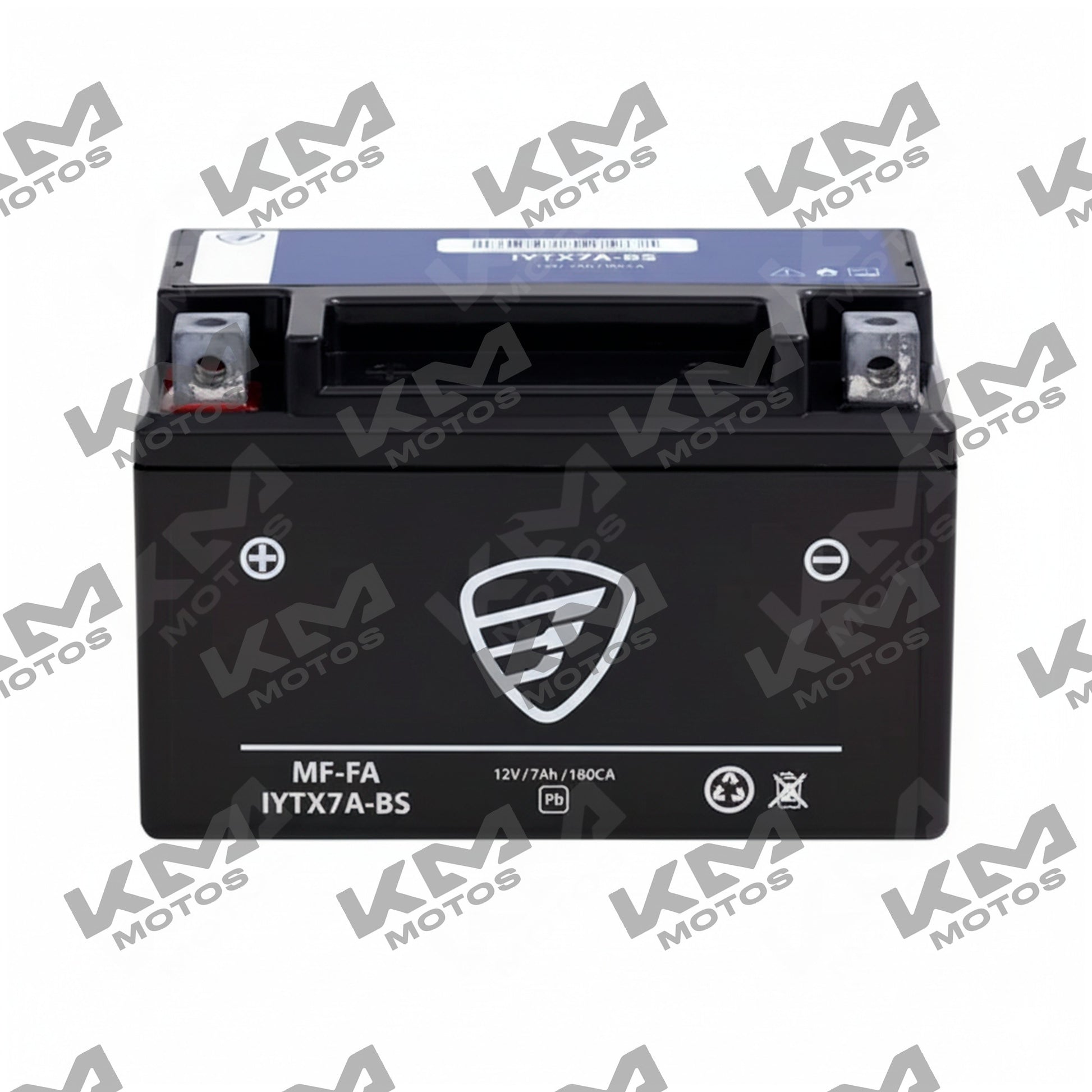 Batería Italika MF-FA IYTX7A-BS para motocicleta, marca ORIGINAL, vista de la batería con etiquetas y terminales.