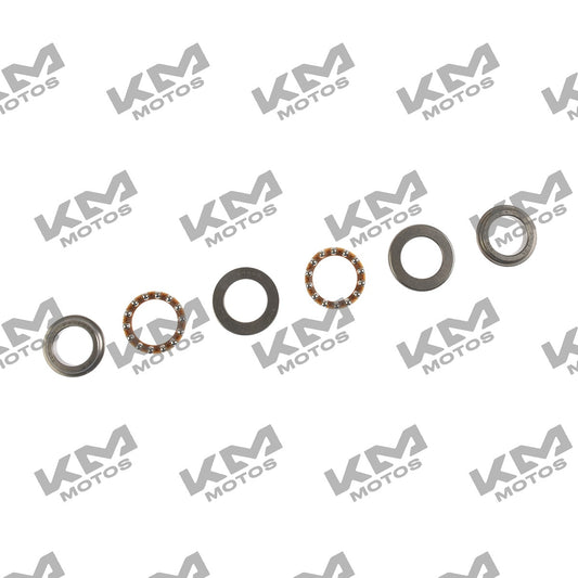 Baleros de dirección originales Italika RT180, FT180, FT200 y Fiera 200 en sistema de suspensión, vista en imagen.