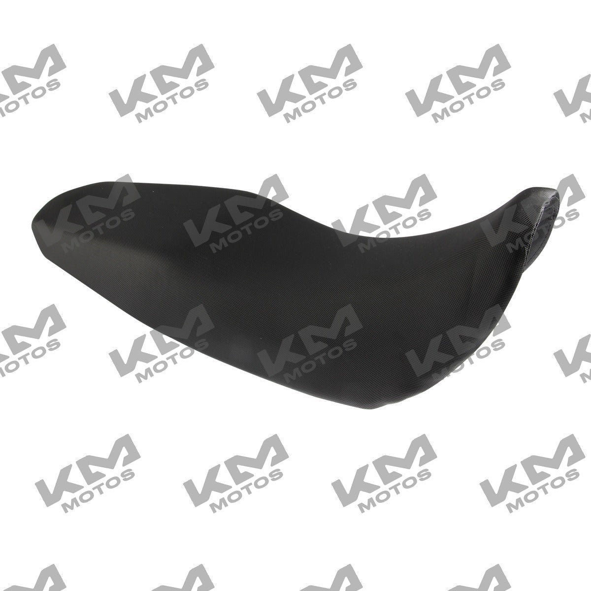 Asiento negro original para sistema de chasis Italika DM150 2019, modelo F03010243, vista lateral sobre motocicleta Italika