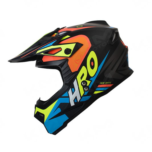 Casco Tipo Cross HRO Negro/ Azul ECKO HRO MX03 XL - KMMOTOSHN