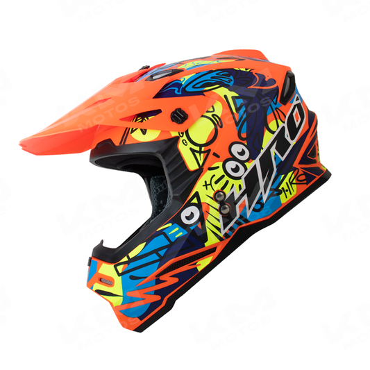 Casco Tipo Cross HRO Negro/Amarillo FREESTYLE MX03 XL - KMMOTOSHN