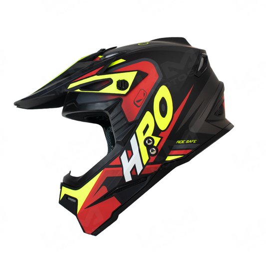 Casco Tipo Cross HRO Negro/Rojo ECKO HRO MX03 L - KMMOTOSHN