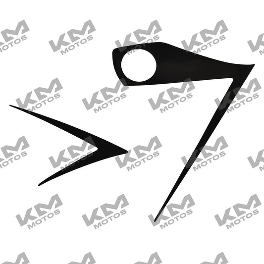 Etiqueta guardafango del negro 150z para Italika, sistema de accesorio para motocicleta, en color negro.