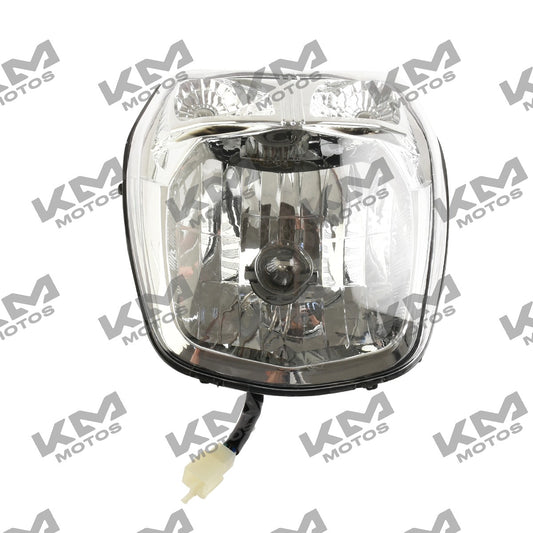Conjunto de faro FT150 GT y sistema eléctrico original Italika FORZA 150, incluido en la imagen.