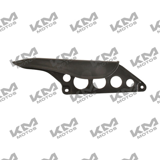 Sistema de chasis guarda cadena negro para Italika DM150 Sport, modelo ZDM200, con componentes originales en la imagen.