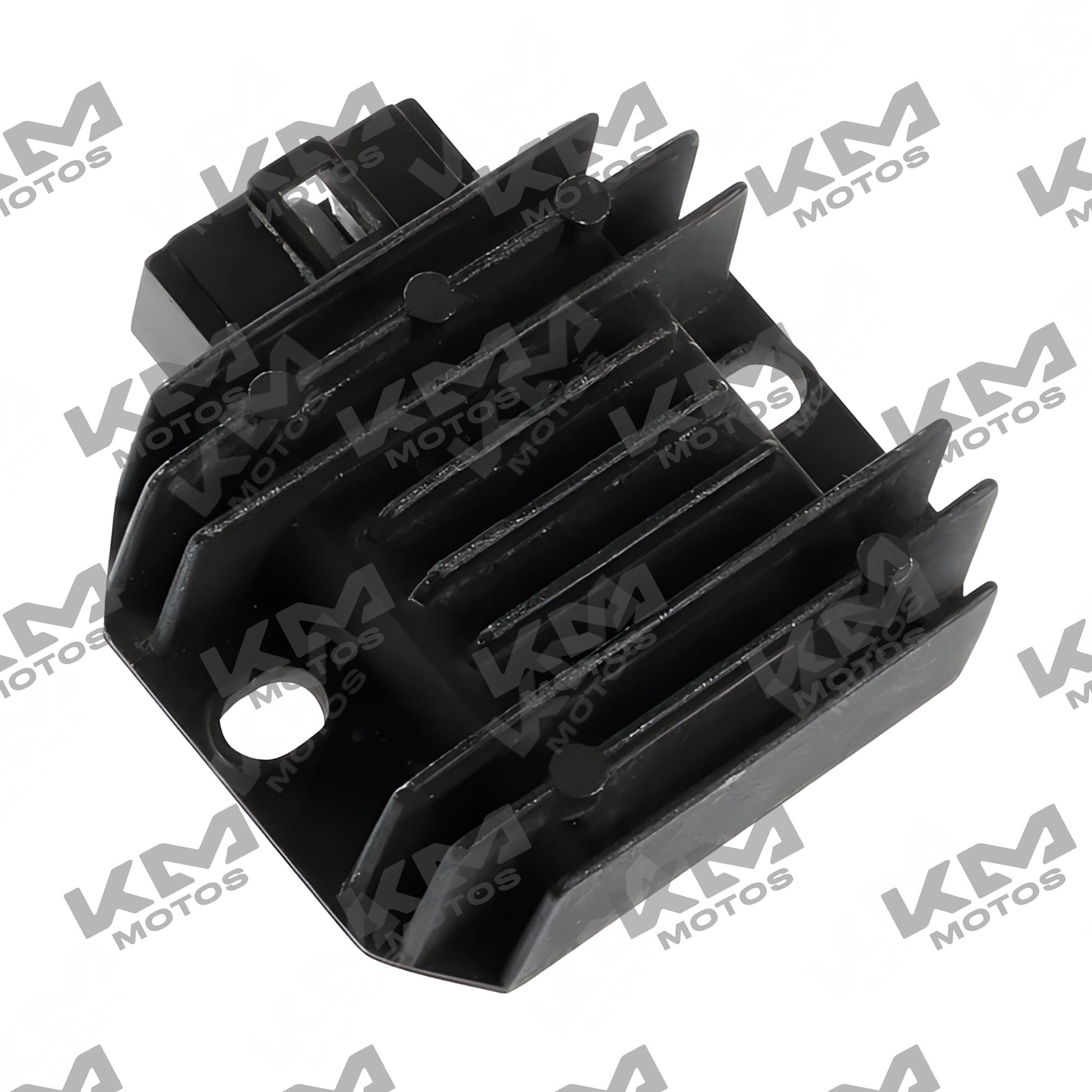 Regulador de voltaje Vort-X 200 de KM Motos, imagen que muestra el rectificador y regulador eléctrico para motocicleta.