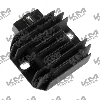 Regulador de voltaje Vort-X 200 de KM Motos, imagen que muestra el rectificador y regulador eléctrico para motocicleta.
