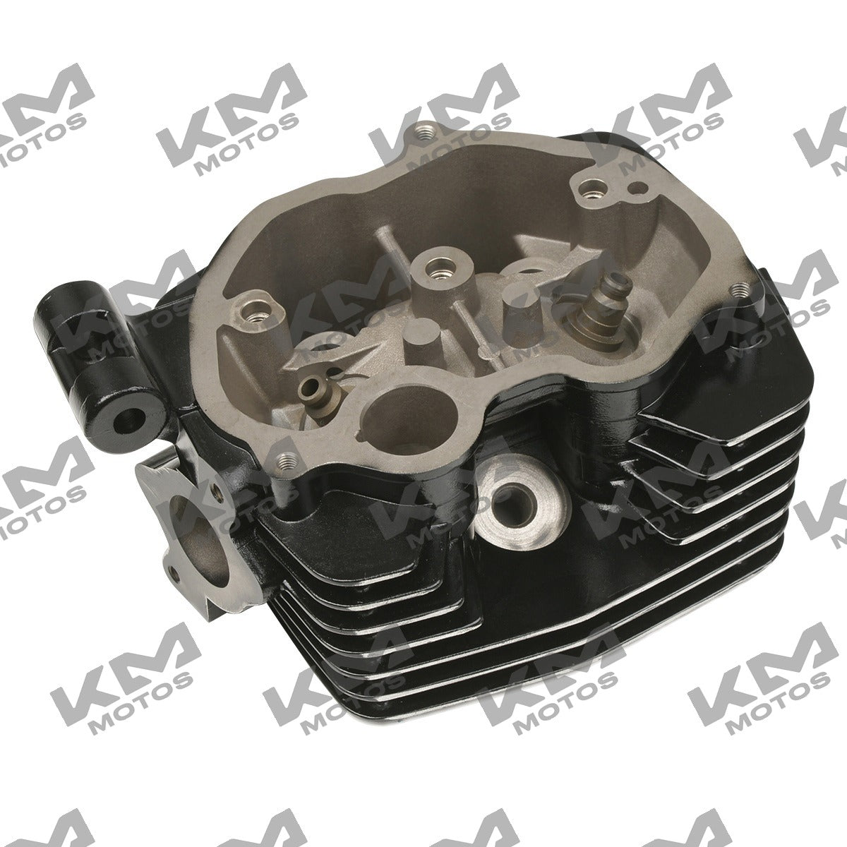 Cabeza de cilindro negra Italika FT125 para sistema de motor, original, con detalles visibles de la pieza.