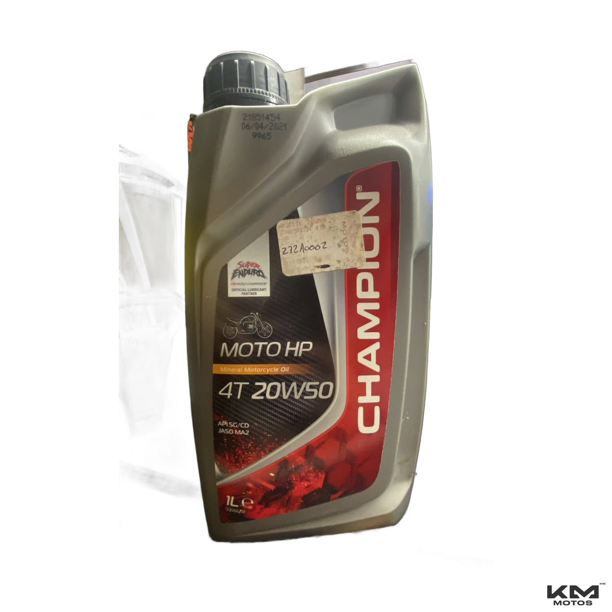 Aceite 20W50 mineral Universal Champion para motor, envase del producto.