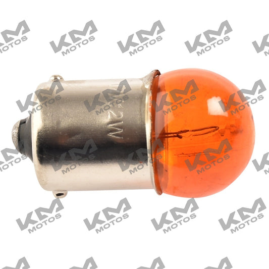 Foco G-18.5 mm Ámbar de 12W para sistema eléctrico de motos Italika DS150, FT125 y GS150, original F0904CF06.