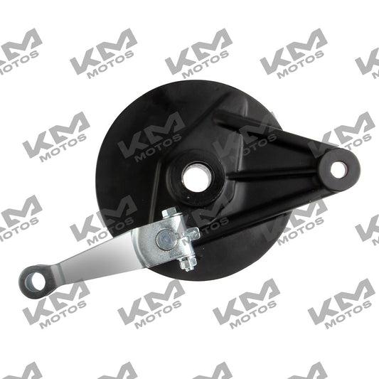 Sistema de frenos traseros Italika DM150, conjunto original, con componentes visibles en la imagen.