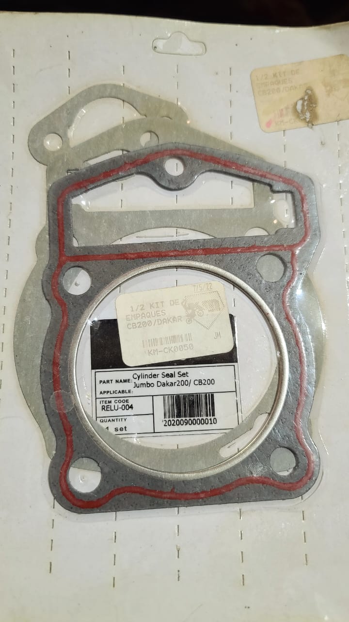 Kit de empaques CB200/Dakar de KMMOTOSHN, componentes de goma y metal para reparación de motor.