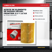 FILTRO DE ACEITE DE ELEMENTO DE NISSAN URVAN , FRONTIER 2.5 Y 3.0 AX