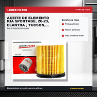 FILTRO DE ACEITE DE ELEMENTO  KIA SPORTAGE, 20-23, ELANTRA , TUCSON, SANTA FE 1.6(21-25)