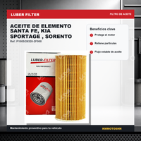 FILTRO DE ACEITE DE ELEMENTO SANTA FE, KIA SPORTAGE , SORENTO