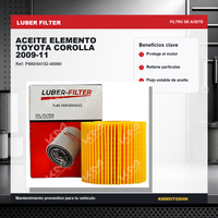 FILTRO DE ACEITE ELEMENTO TOYOTA COROLLA 2009-11