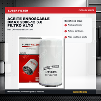 FILTRO DE ACEITE ENROSCABLE DMAX 2006-12 3.0 FILTRO ALTO