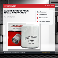 FILTRO DE ACEITE ENROSCABLE ISUZU NPR VARIOS