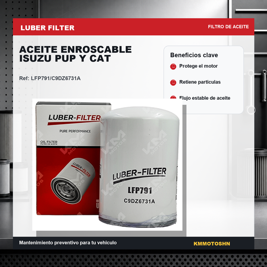 Filtro de aceite enroscable Heavy Duty KM Motos para CAT y Ford HD, compatible con Isuzu PUP, resistente y de alta calidad