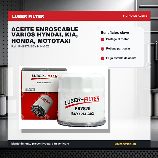 Filtro Luber Filter filtro de aceite enroscable varios hyndai kia honda mototaxi