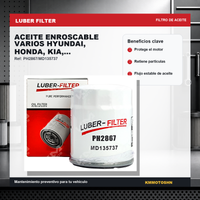 FILTRO DE ACEITE ENROSCABLE  VARIOS HYUNDAI, HONDA, KIA, MITSUBICHI