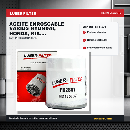 Filtro Luber Filter filtro de aceite enroscable varios hyundai honda kia mitsubichi