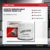 FILTRO DE ACEITE ENROSCABLE VARIOS  ISUZU 2.8