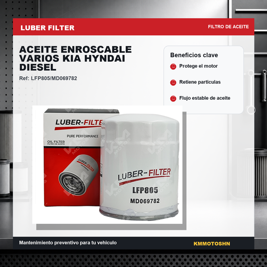Filtro de aceite enroscable para vehículos Kia y Hyundai diésel, compatible con varias marcas, de la marca KM Motos.