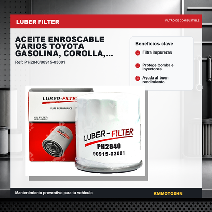 Filtro de aceite enroscable para Toyota Corolla y RAV4, compatible con motores de gasolina, marca KM Motos.