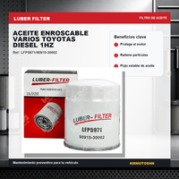 FILTRO DE ACEITE ENROSCABLE VARIOS TOYOTAS DIESEL 1HZ