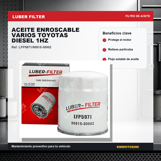 Filtro de aceite enroscable para Toyota diésel 1HZ, compatible con varios modelos, marca KM Motos, imagen de filtro de aceite.